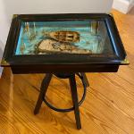 FUNCTIONAL BOAT TABLE, mixed media/assemblage