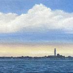 PROVINCETOWN SKYLINE, Horizon Series, oil on canvas, 5 x 7"