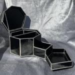 Stained glass black jewelry box