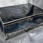 Stained glass jewelry box, marbled