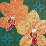Orange Orchid, oil/canvas, 12 x 12"