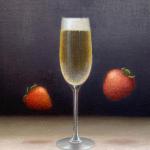 Strawberries and Champagne,oil, 10 x 8"  SOLD