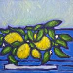 LEMONS ON BLUE acrylic on canvas